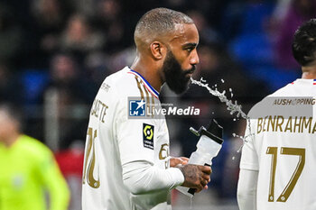 2024-02-16 - Alexandre LACAZETTE of Lyon during the French championship Ligue 1 football match between Olympique Lyonnais (Lyon) and OGC Nice on February 16, 2024 at Groupama stadium in Decines-Charpieu near Lyon, France - FOOTBALL - FRENCH CHAMP - LYON V NICE - FRENCH LIGUE 1 - SOCCER