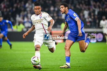2024-02-16 - Gift ORBAN of Lyon and Jean-Clair TODIBO of Nice during the French championship Ligue 1 football match between Olympique Lyonnais (Lyon) and OGC Nice on February 16, 2024 at Groupama stadium in Decines-Charpieu near Lyon, France - FOOTBALL - FRENCH CHAMP - LYON V NICE - FRENCH LIGUE 1 - SOCCER
