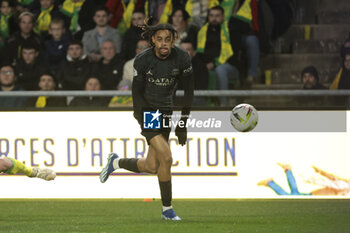 2024-02-17 - Bradley Barcola of PSG during the French championship Ligue 1 football match between FC Nantes and Paris Saint-Germain on February 17, 2024 at La Beaujoire - Louis Fonteneau stadium in Nantes, France - FOOTBALL - FRENCH CHAMP - NANTES V PARIS SG - FRENCH LIGUE 1 - SOCCER