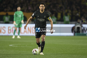 2024-02-17 - Marquinhos of PSG during the French championship Ligue 1 football match between FC Nantes and Paris Saint-Germain on February 17, 2024 at La Beaujoire - Louis Fonteneau stadium in Nantes, France - FOOTBALL - FRENCH CHAMP - NANTES V PARIS SG - FRENCH LIGUE 1 - SOCCER