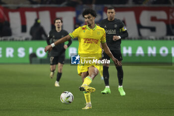 2024-02-17 - Nathan Zeze of Nante during the French championship Ligue 1 football match between FC Nantes and Paris Saint-Germain on February 17, 2024 at La Beaujoire - Louis Fonteneau stadium in Nantes, France - FOOTBALL - FRENCH CHAMP - NANTES V PARIS SG - FRENCH LIGUE 1 - SOCCER