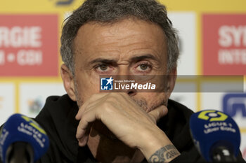 2024-02-18 - PSG coach Luis Enrique during the post-match press conference following the French championship Ligue 1 football match between FC Nantes and Paris Saint-Germain on February 17, 2024 at La Beaujoire - Louis Fonteneau stadium in Nantes, France - FOOTBALL - FRENCH CHAMP - NANTES V PARIS SG - FRENCH LIGUE 1 - SOCCER