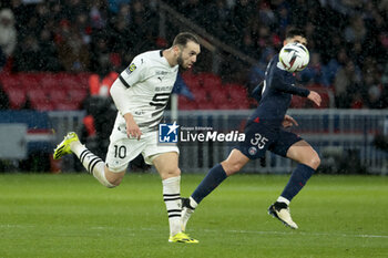 2024-02-25 - Amine Gouiri of Rennes during the French championship Ligue 1 football match between Paris Saint-Germain and Stade Rennais (Rennes) on February 25, 2024 at Parc des Princes stadium in Paris, France - FOOTBALL - FRENCH CHAMP - PARIS SG V RENNES - FRENCH LIGUE 1 - SOCCER