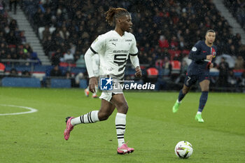 2024-02-25 - Christopher Wooh of Rennes during the French championship Ligue 1 football match between Paris Saint-Germain and Stade Rennais (Rennes) on February 25, 2024 at Parc des Princes stadium in Paris, France - FOOTBALL - FRENCH CHAMP - PARIS SG V RENNES - FRENCH LIGUE 1 - SOCCER