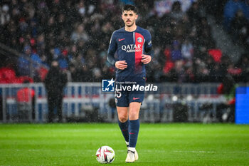 2024-02-25 - Lucas BERALDO of PSG during the French championship Ligue 1 football match between Paris Saint-Germain and Stade Rennais (Rennes) on February 25, 2024 at Parc des Princes stadium in Paris, France - FOOTBALL - FRENCH CHAMP - PARIS SG V RENNES - FRENCH LIGUE 1 - SOCCER