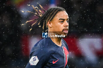 2024-02-25 - Bradley BARCOLA of PSG during the French championship Ligue 1 football match between Paris Saint-Germain and Stade Rennais (Rennes) on February 25, 2024 at Parc des Princes stadium in Paris, France - FOOTBALL - FRENCH CHAMP - PARIS SG V RENNES - FRENCH LIGUE 1 - SOCCER