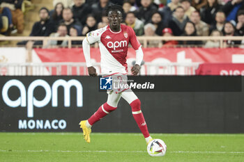 2024-03-01 - Kassoum Ouattara of Monaco during the French championship Ligue 1 football match between AS Monaco (ASM) and Paris Saint-Germain (PSG) on March 1, 2024 at Stade Louis II in Monaco - FOOTBALL - FRENCH CHAMP - MONACO V PARIS SG - FRENCH LIGUE 1 - SOCCER