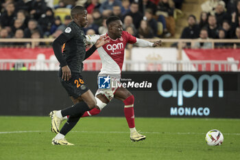 2024-03-01 - Folarin Balogun of Monaco, left Nordi Mukiele of PSG during the French championship Ligue 1 football match between AS Monaco (ASM) and Paris Saint-Germain (PSG) on March 1, 2024 at Stade Louis II in Monaco - FOOTBALL - FRENCH CHAMP - MONACO V PARIS SG - FRENCH LIGUE 1 - SOCCER