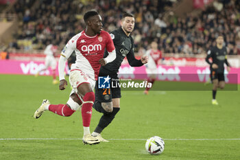2024-03-01 - Folarin Balogun of Monaco, Lucas Hernandez of PSG during the French championship Ligue 1 football match between AS Monaco (ASM) and Paris Saint-Germain (PSG) on March 1, 2024 at Stade Louis II in Monaco - FOOTBALL - FRENCH CHAMP - MONACO V PARIS SG - FRENCH LIGUE 1 - SOCCER