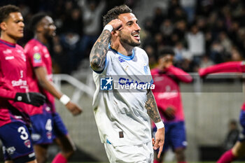 2024-03-02 - Jonathan CLAUSS of Marseille celebrates his goal during the French championship Ligue 1 football match between Clermont Foor 63 and Olympique de Marseille on March 2, 2024 at Gabriel Montpied stadium in Clermont-Ferrand, France - FOOTBALL - FRENCH CHAMP - CLERMONT V MARSEILLE - FRENCH LIGUE 1 - SOCCER