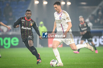 2024-03-03 - David PEREIRA DA COSTA of Lens and Nemanja MATIC of Lyon during the French championship Ligue 1 football match between Olympique Lyonnais and RC Lens on March 3, 2024 at Groupama stadium in Decines-Charpieu near Lyon, France - FOOTBALL - FRENCH CHAMP - LYON V LENS - FRENCH LIGUE 1 - SOCCER