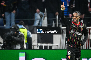 2024-03-03 - Elye WAHI of Lens celebrates his goal during the French championship Ligue 1 football match between Olympique Lyonnais and RC Lens on March 3, 2024 at Groupama stadium in Decines-Charpieu near Lyon, France - FOOTBALL - FRENCH CHAMP - LYON V LENS - FRENCH LIGUE 1 - SOCCER