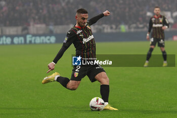 2024-03-03 - Ruben AGUILAR of Lens during the French championship Ligue 1 football match between Olympique Lyonnais and RC Lens on March 3, 2024 at Groupama stadium in Décines-Charpieu near Lyon, France - FOOTBALL - FRENCH CHAMP - LYON V LENS - FRENCH LIGUE 1 - SOCCER
