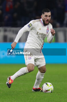 2024-03-03 - Rayan CHERKI of Lyon during the French championship Ligue 1 football match between Olympique Lyonnais and RC Lens on March 3, 2024 at Groupama stadium in Décines-Charpieu near Lyon, France - FOOTBALL - FRENCH CHAMP - LYON V LENS - FRENCH LIGUE 1 - SOCCER
