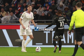 2024-03-03 - Nemanja MATIC of Lyon and David PEREIRA DA COSTA of Lens during the French championship Ligue 1 football match between Olympique Lyonnais and RC Lens on March 3, 2024 at Groupama stadium in Décines-Charpieu near Lyon, France - FOOTBALL - FRENCH CHAMP - LYON V LENS - FRENCH LIGUE 1 - SOCCER