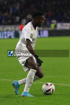 2024-03-03 - Ernest NUAMAH of Lyon during the French championship Ligue 1 football match between Olympique Lyonnais and RC Lens on March 3, 2024 at Groupama stadium in Décines-Charpieu near Lyon, France - FOOTBALL - FRENCH CHAMP - LYON V LENS - FRENCH LIGUE 1 - SOCCER