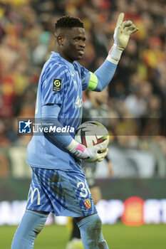 2024-03-09 - Lens goalkeeper Brice Samba during the French championship Ligue 1 football match between RC Lens and Stade Brestois on March 9, 2024 at Bollaert Delelis stadium in Lens, France - FOOTBALL - FRENCH CHAMP - LENS V BREST - FRENCH LIGUE 1 - SOCCER
