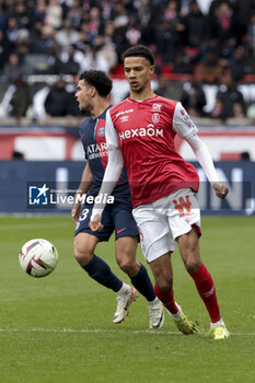2024-03-10 - Amir Richardson of Reims during the French championship Ligue 1 football match between Paris Saint-Germain and Stade de Reims on March 10, 2024 at Parc des Princes stadium in Paris, France - FOOTBALL - FRENCH CHAMP - PARIS SG V REIMS - FRENCH LIGUE 1 - SOCCER