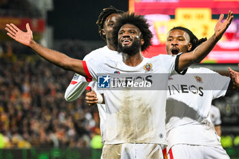 2024-03-16 - Terem MOFFI of Nice celebrate his goal with Khephren THURAM of Nice during the French championship Ligue 1 football match between RC Lens and OGC Nice on March 16, 2024 at Bollaert-Delelis stadium in Lens, France - FOOTBALL - FRENCH CHAMP - LENS V NICE - FRENCH LIGUE 1 - SOCCER