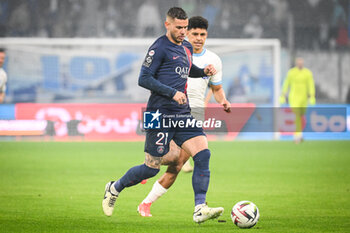 2024-03-31 - Lucas HERNANDEZ of PSG and Luis HENRIQUE of Marseille during the French championship Ligue 1 football match between Olympique de Marseille and Paris Saint-Germain on March 31, 2024 at Orange Velodrome stadium in Marseille, France - FOOTBALL - FRENCH CHAMP - MARSEILLE V PARIS SG - FRENCH LIGUE 1 - SOCCER