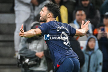 2024-03-31 - Goncalo RAMOS of PSG celebrates his goal during the French championship Ligue 1 football match between Olympique de Marseille and Paris Saint-Germain on March 31, 2024 at Orange Velodrome stadium in Marseille, France - FOOTBALL - FRENCH CHAMP - MARSEILLE V PARIS SG - FRENCH LIGUE 1 - SOCCER