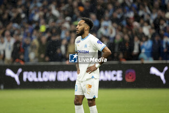 2024-03-31 - Pierre-Emerick Aubameyang of Marseille during the French championship Ligue 1 football match between Olympique de Marseille (OM) and Paris Saint-Germain (PSG) on March 31, 2024 at Stade Velodrome in Marseille, France - FOOTBALL - FRENCH CHAMP - MARSEILLE V PARIS SG - FRENCH LIGUE 1 - SOCCER