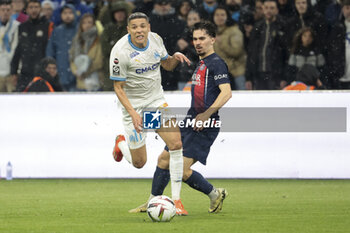 2024-03-31 - Amine Harit of Marseille, Vitinha of PSG during the French championship Ligue 1 football match between Olympique de Marseille (OM) and Paris Saint-Germain (PSG) on March 31, 2024 at Stade Velodrome in Marseille, France - FOOTBALL - FRENCH CHAMP - MARSEILLE V PARIS SG - FRENCH LIGUE 1 - SOCCER