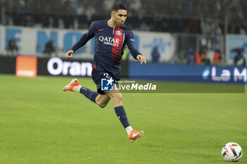 2024-03-31 - Achraf Hakimi of PSG during the French championship Ligue 1 football match between Olympique de Marseille (OM) and Paris Saint-Germain (PSG) on March 31, 2024 at Stade Velodrome in Marseille, France - FOOTBALL - FRENCH CHAMP - MARSEILLE V PARIS SG - FRENCH LIGUE 1 - SOCCER