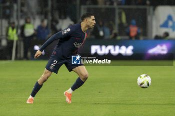 2024-03-31 - Achraf Hakimi of PSG during the French championship Ligue 1 football match between Olympique de Marseille (OM) and Paris Saint-Germain (PSG) on March 31, 2024 at Stade Velodrome in Marseille, France - FOOTBALL - FRENCH CHAMP - MARSEILLE V PARIS SG - FRENCH LIGUE 1 - SOCCER