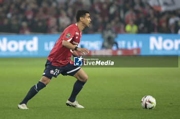 2024-04-05 - Benjamin Andre of Lille during the French championship Ligue 1 football match between Lille OSC (LOSC) and Olympique de Marseille (OM) on April 5, 2024 at Stade Pierre Mauroy in Villeneuve-d'Ascq near Lille, France - FOOTBALL - FRENCH CHAMP - LILLE V MARSEILLE - FRENCH LIGUE 1 - SOCCER