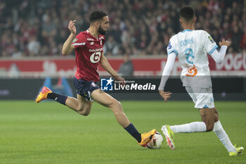 2024-04-05 - Nabil Bentaleb of Lille during the French championship Ligue 1 football match between Lille OSC (LOSC) and Olympique de Marseille (OM) on April 5, 2024 at Stade Pierre Mauroy in Villeneuve-d'Ascq near Lille, France - FOOTBALL - FRENCH CHAMP - LILLE V MARSEILLE - FRENCH LIGUE 1 - SOCCER