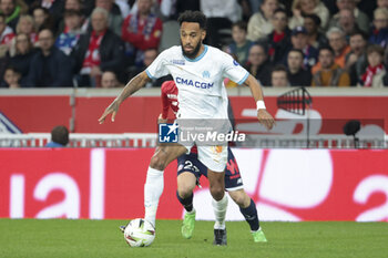 2024-04-05 - Pierre-Emerick Aubameyang of Marseille during the French championship Ligue 1 football match between Lille OSC (LOSC) and Olympique de Marseille (OM) on April 5, 2024 at Stade Pierre Mauroy in Villeneuve-d'Ascq near Lille, France - FOOTBALL - FRENCH CHAMP - LILLE V MARSEILLE - FRENCH LIGUE 1 - SOCCER