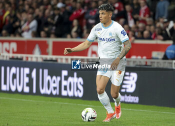 2024-04-05 - Carlos Joaquin Correa of Marseille during the French championship Ligue 1 football match between Lille OSC (LOSC) and Olympique de Marseille (OM) on April 5, 2024 at Stade Pierre Mauroy in Villeneuve-d'Ascq near Lille, France - FOOTBALL - FRENCH CHAMP - LILLE V MARSEILLE - FRENCH LIGUE 1 - SOCCER