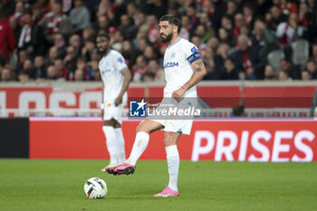 2024-04-05 - Samuel Gigot of Marseille during the French championship Ligue 1 football match between Lille OSC (LOSC) and Olympique de Marseille (OM) on April 5, 2024 at Stade Pierre Mauroy in Villeneuve-d'Ascq near Lille, France - FOOTBALL - FRENCH CHAMP - LILLE V MARSEILLE - FRENCH LIGUE 1 - SOCCER