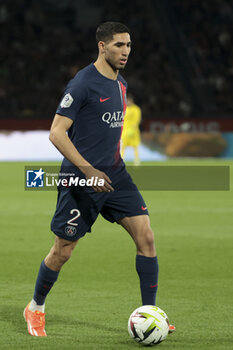2024-04-06 - Achraf Hakimi of PSG during the French championship Ligue 1 football match between Paris Saint-Germain and Clermont Foot 63 on April 6, 2024 at Parc des Princes stadium in Paris, France - FOOTBALL - FRENCH CHAMP - PARIS SG V CLERMONT - FRENCH LIGUE 1 - SOCCER
