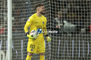 2024-04-06 - PSG goalkeeper Arnau Tenas during the French championship Ligue 1 football match between Paris Saint-Germain and Clermont Foot 63 on April 6, 2024 at Parc des Princes stadium in Paris, France - FOOTBALL - FRENCH CHAMP - PARIS SG V CLERMONT - FRENCH LIGUE 1 - SOCCER
