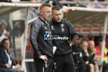 2024-04-07 - Coach of Stade de Reims Will Still aka William Still and his brother, assistant-coach Nicolas Still during the French championship Ligue 1 football match between Stade de Reims and OGC Nice (OGCN) on April 7, 2024 at Stade Auguste Delaune in Reims, France - FOOTBALL - FRENCH CHAMP - REIMS V NICE - FRENCH LIGUE 1 - SOCCER