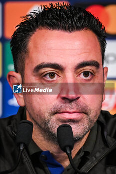 2024-04-09 - Xavier HERNANDEZ CREUS (Xavi) of Barcelona during the FC Barcelona press conference ahead of the UEFA Champions League, Quarter-finals, 1st leg football match between Paris Saint Germain and FC Barcelona on April 9, 2024 at Parc des Princes stadium in Paris, France - FOOTBALL - FC BARCELONA TRAINING AND PRESS CONFERENCE - FRENCH LIGUE 1 - SOCCER