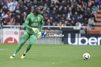 2024-04-24 - Lorient goalkeeper Yvon Mvogo during the French championship Ligue 1 football match between FC Lorient and Paris Saint-Germain (PSG) on April 24, 2024 at Stade du Moustoir in Lorient, France - FOOTBALL - FRENCH CHAMP - LORIENT V PARIS SG - FRENCH LIGUE 1 - SOCCER