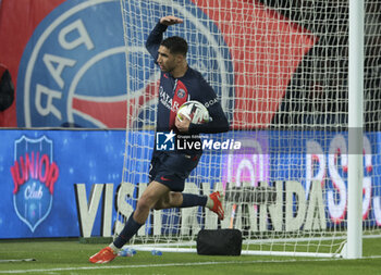 2024-04-27 - Achraf Hakimi of PSG celebrates his goal during the French championship Ligue 1 football match between Paris Saint-Germain (PSG) and Le Havre AC (HAC) on April 27, 2024 at Parc des Princes stadium in Paris, France - FOOTBALL - FRENCH CHAMP - PARIS SG V LE HAVRE - FRENCH LIGUE 1 - SOCCER