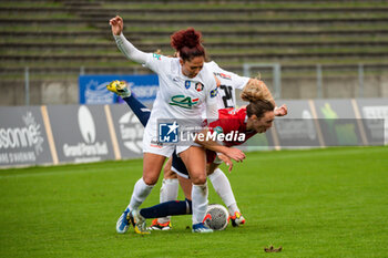 2024-02-14 - Tianna Harris of FC Fleury 91 fights for the ball during the Women's French Cup, Quarter-final football match between FC Fleury 91 and Losc Lille on February 14, 2024 at Robert Bobin stadium in Bondoufle, France - FOOTBALL - WOMEN'S FRENCH CUP - FLEURY V LILLE - FRENCH WOMEN DIVISION 1 - SOCCER