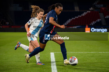 2024-05-11 - Daphne Corboz of Paris FC and Marie Antoinette Katoto of Paris Saint Germain fight for the ball during the Women's French championship, D1 Arkema, Play-offs Semi-final football match between Paris Saint-Germain and Paris FC on May 11, 2024 at Parc des Princes stadium in Paris, France - FOOTBALL - WOMEN'S FRENCH CHAMP - PARIS SG V PARIS FC - FRENCH WOMEN DIVISION 1 - SOCCER