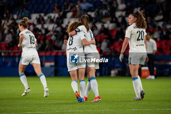 2024-05-11 - Daphne Corboz of Paris FC celebrates after scoring with Gaetane Thiney of Paris FC during the Women's French championship, D1 Arkema, Play-offs Semi-final football match between Paris Saint-Germain and Paris FC on May 11, 2024 at Parc des Princes stadium in Paris, France - FOOTBALL - WOMEN'S FRENCH CHAMP - PARIS SG V PARIS FC - FRENCH WOMEN DIVISION 1 - SOCCER