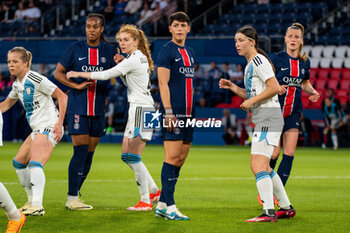 2024-05-11 - Marie Antoinette Katoto of Paris Saint Germain, Celina Ould Hocine of Paris FC and Marie Antoinette Katoto of Paris Saint Germain during the Women's French championship, D1 Arkema, Play-offs Semi-final football match between Paris Saint-Germain and Paris FC on May 11, 2024 at Parc des Princes stadium in Paris, France - FOOTBALL - WOMEN'S FRENCH CHAMP - PARIS SG V PARIS FC - FRENCH WOMEN DIVISION 1 - SOCCER