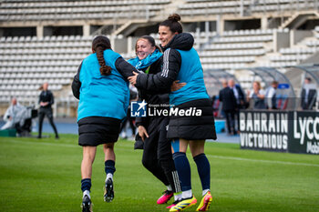 2024-05-17 - Ines Marques of Paris FC and Mathilde Bourdieu of Paris FC celebrate the goal during the Women's French championship, Play-offs, 3rd place football match between Paris FC and Stade de Reims on May 17, 2024 at Sébastien Charléty stadium in Paris, France - FOOTBALL - WOMEN'S FRENCH CHAMP - 3RD PLACE - PARIS FC V REIMS - FRENCH WOMEN DIVISION 1 - SOCCER