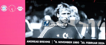 2024-02-24 - Homage to Andreas Brehme during the German championship Bundesliga football match between Bayern Munich and RB Leipzig on February 24, 2024 at Allianz Arena in Munich, Germany - FOOTBALL - GERMAN CHAMP - BAYERN MUNICH V LEIPZIG - GERMAN BUNDESLIGA - SOCCER