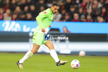 2024-03-10 - Maxence Lacroix of Wolfsburg during the German championship Bundesliga football match between Bayer Leverkusen and VfL Wolfsburg on March 10, 2024 at BayArena in Leverkusen, Germany - FOOTBALL - GERMAN CHAMP - LEVERKUSEN V WOLFSBURG - GERMAN BUNDESLIGA - SOCCER