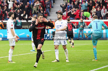 2024-03-30 - Patrik Schick of Bayer Leverkusen celebrates his goal 2-1 during the German championship Bundesliga football match between Bayer 04 Leverkusen and TSG Hoffenheim on March 30, 2024 at BayArena in Leverkusen, Germany - FOOTBALL - GERMAN CHAMP - LEVERKUSEN V HOFFENHEIM - GERMAN BUNDESLIGA - SOCCER