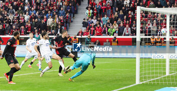 2024-03-30 - Patrik Schick of Bayer Leverkusen scores a goal 2-1 during the German championship Bundesliga football match between Bayer 04 Leverkusen and TSG Hoffenheim on March 30, 2024 at BayArena in Leverkusen, Germany - FOOTBALL - GERMAN CHAMP - LEVERKUSEN V HOFFENHEIM - GERMAN BUNDESLIGA - SOCCER