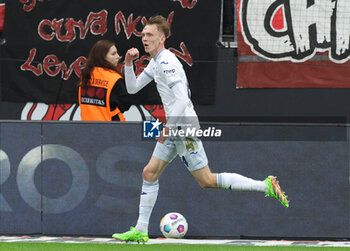 2024-03-30 - Maximilian Beier of Hoffenheim celebrates his goal 0-1 during the German championship Bundesliga football match between Bayer 04 Leverkusen and TSG Hoffenheim on March 30, 2024 at BayArena in Leverkusen, Germany - FOOTBALL - GERMAN CHAMP - LEVERKUSEN V HOFFENHEIM - GERMAN BUNDESLIGA - SOCCER